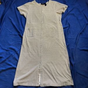 black + white gingham cotton maxi dress, XL